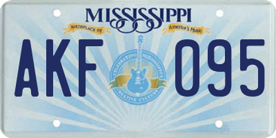 MS license plate AKF095