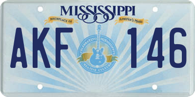 MS license plate AKF146