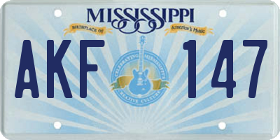 MS license plate AKF147