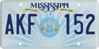 MS license plate AKF152