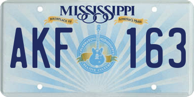 MS license plate AKF163