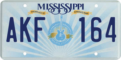 MS license plate AKF164