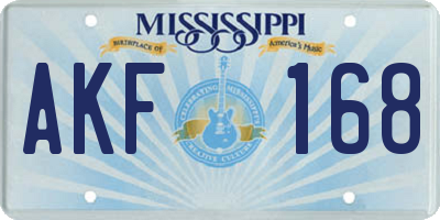 MS license plate AKF168