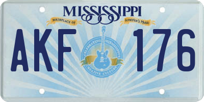 MS license plate AKF176