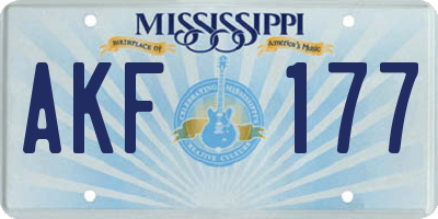 MS license plate AKF177