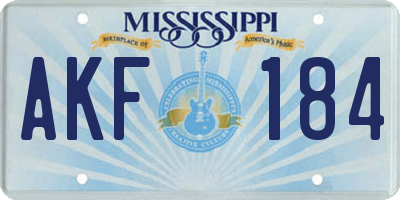 MS license plate AKF184