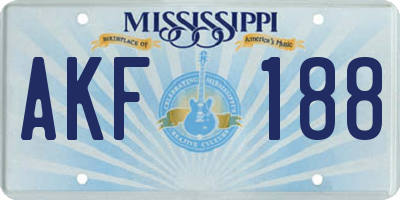 MS license plate AKF188