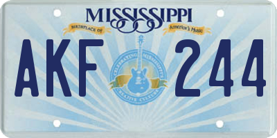 MS license plate AKF244
