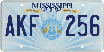 MS license plate AKF256