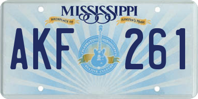 MS license plate AKF261