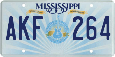 MS license plate AKF264