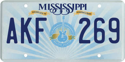 MS license plate AKF269
