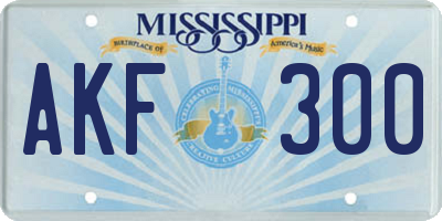 MS license plate AKF300