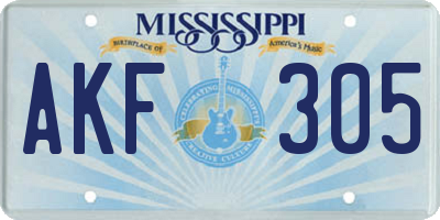 MS license plate AKF305