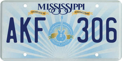 MS license plate AKF306