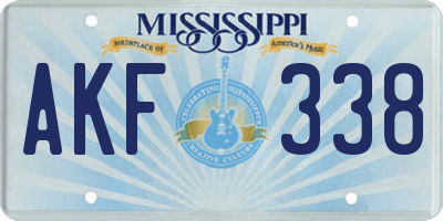 MS license plate AKF338