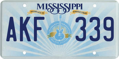 MS license plate AKF339