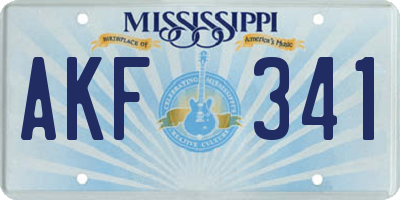 MS license plate AKF341