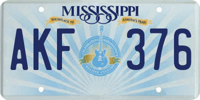 MS license plate AKF376