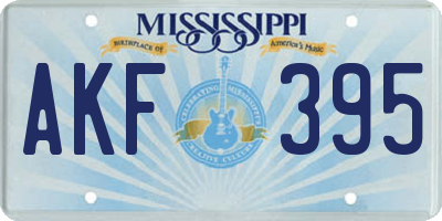 MS license plate AKF395