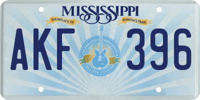 MS license plate AKF396
