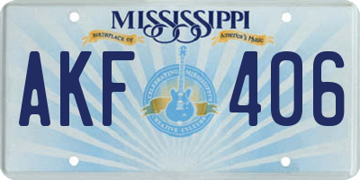 MS license plate AKF406