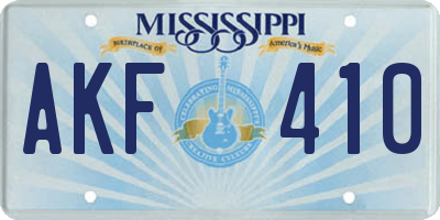 MS license plate AKF410