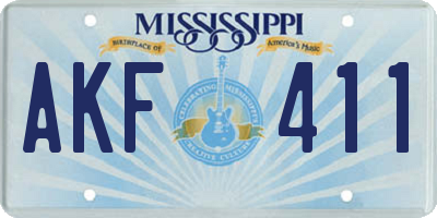 MS license plate AKF411