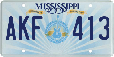 MS license plate AKF413