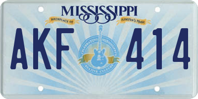 MS license plate AKF414