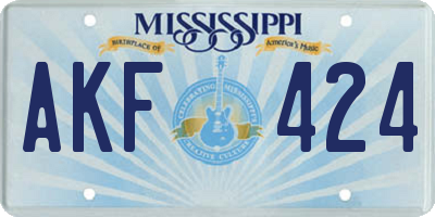 MS license plate AKF424