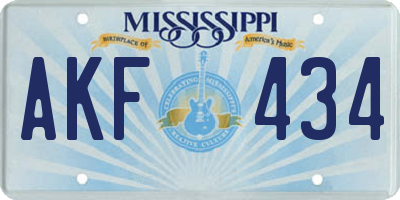 MS license plate AKF434