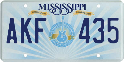 MS license plate AKF435