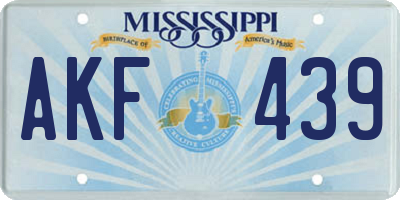 MS license plate AKF439