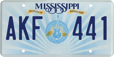 MS license plate AKF441