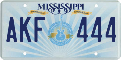 MS license plate AKF444