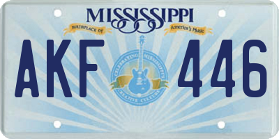 MS license plate AKF446