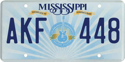 MS license plate AKF448