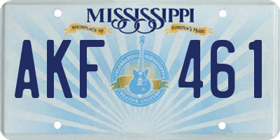MS license plate AKF461