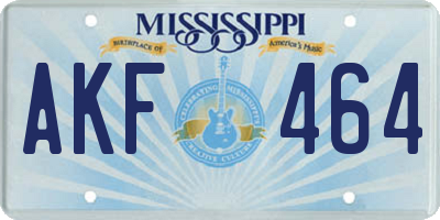 MS license plate AKF464