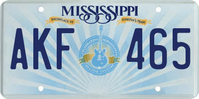 MS license plate AKF465