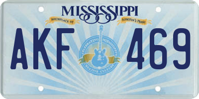 MS license plate AKF469