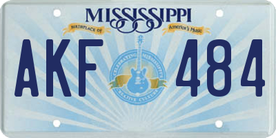 MS license plate AKF484