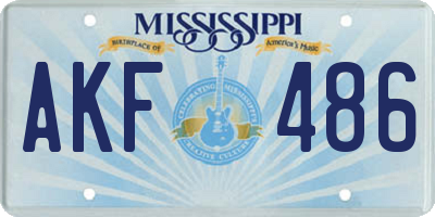 MS license plate AKF486