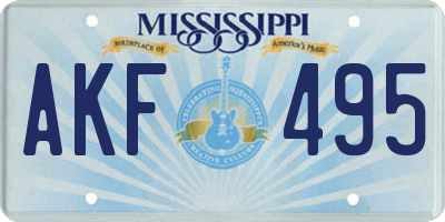 MS license plate AKF495