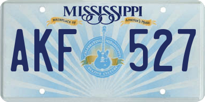 MS license plate AKF527