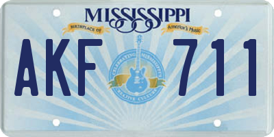 MS license plate AKF711