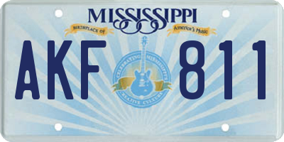 MS license plate AKF811