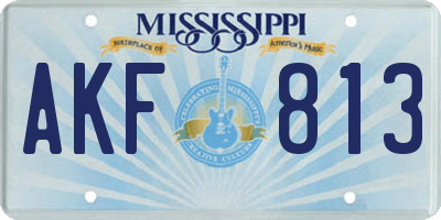 MS license plate AKF813