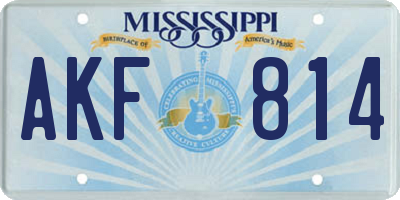 MS license plate AKF814